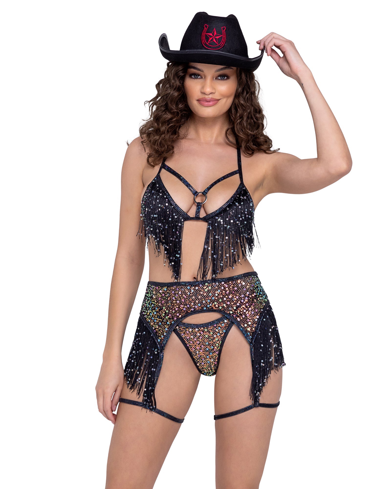 6223 - Sequin Fishnet Garter Belt The Sultry Vixen 6223 - Sequin Fishnet Garter Belt The Sultry Vixen