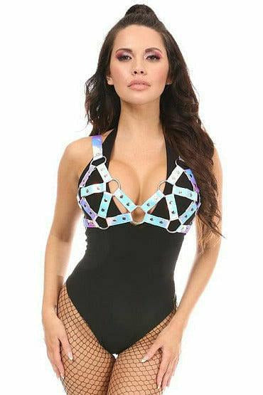 Blue/Purple Holo Strappy Bra Top - Daisy Corsets