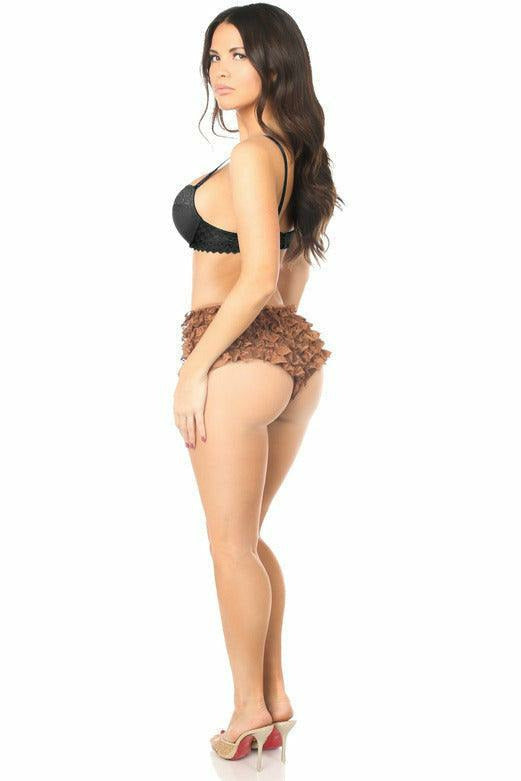 Brown Lace Ruffle Panty - Daisy Corsets