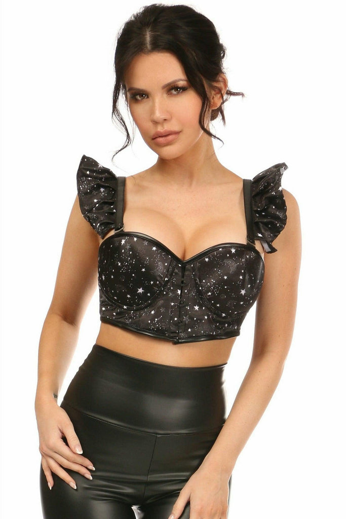 Lavish Celestial Underwire Bustier Top w/Removable Ruffle Sleeves - Daisy Corsets