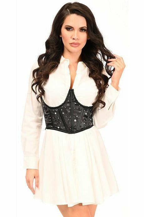 Lavish Celestial Satin Open Cup Waist Cincher - Daisy Corsets