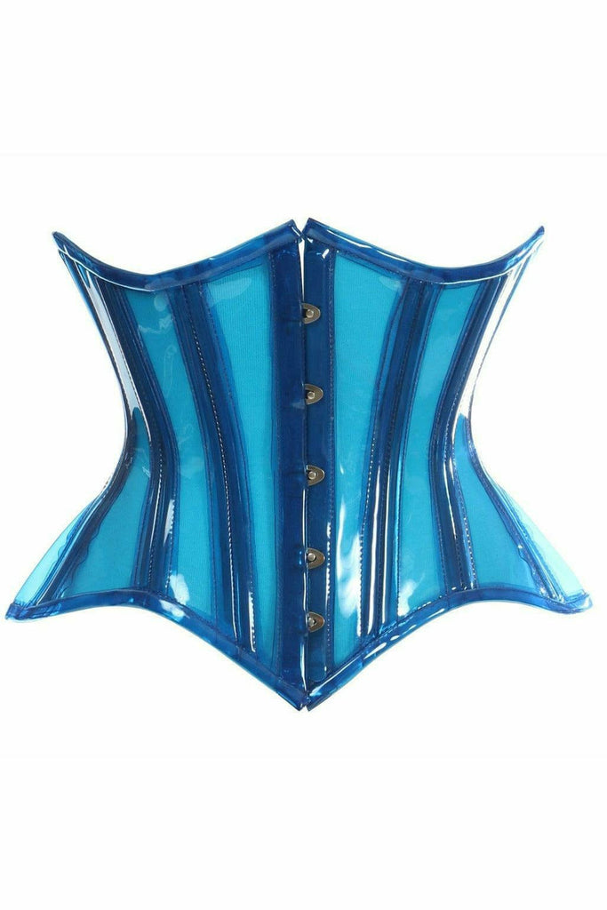 Lavish Blue Clear Curvy Underbust Waist Cincher Corset - Daisy Corsets