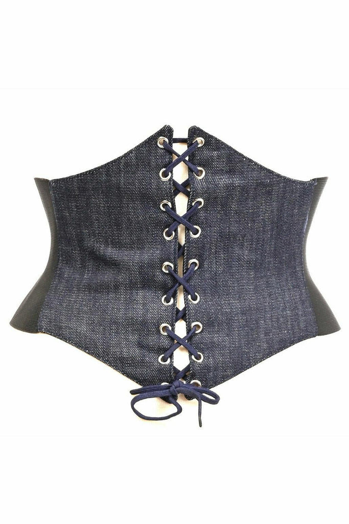 Lavish Blue Denim Corset Belt Cincher - Daisy Corsets