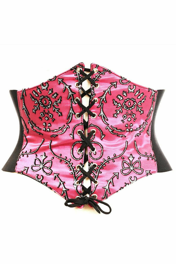 Lavish Fuchsia Embroidered Corset Belt Cincher - Daisy Corsets