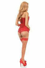 Lavish Red Lace Overbust Corset  - Daisy Corsets