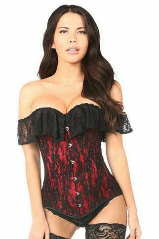 Lavish Red Lace Off-The-Shoulder Corset - Daisy Corsets