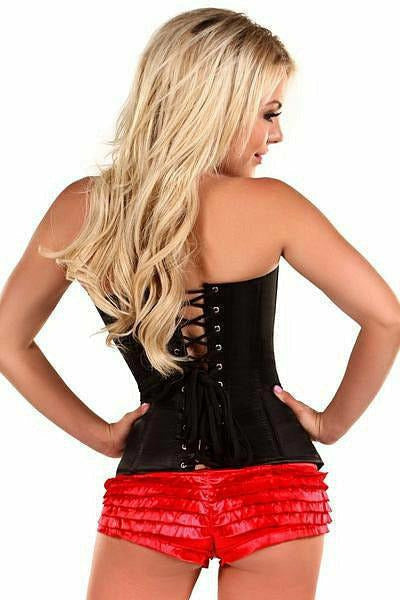 Lavish Black Sweetheart Front Zipper Corset - Daisy Corsets