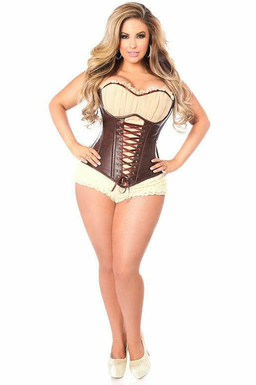 Top Drawer Faux Leather Steel Boned Ren Faire Corset - Daisy Corsets